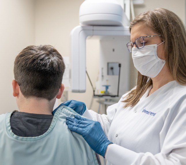 Getting patient ready for dental x rays