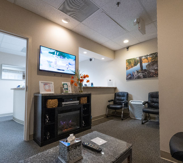 Empty waiting room in dental office