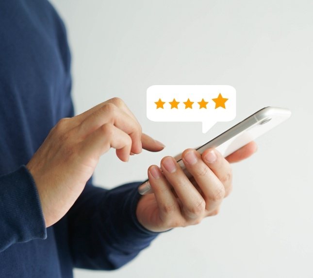 Leaving a five star dental review on phone